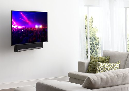 SANUS Adjustable Height Speaker Stands (Set of 2) + Soundbar Mount for TVs - Audio Upgrade Bundle