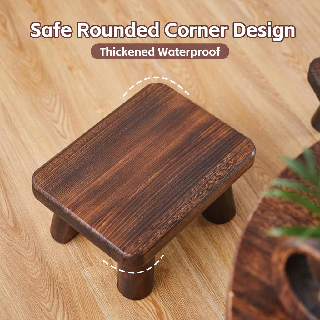 Timwooly Wooden Step Stool for Adults and Children, Heavy Duty Step Stool, 500 lb. Load Capacity, for Bedroom, Kitchen and Bathroom, High Bed Steps, Easy to Assemble, Super Sturdy