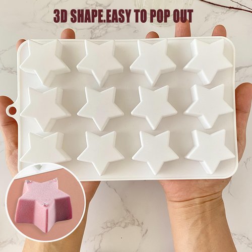 LLchunyun Star Chocolate Mold Star Shape Candy Gummy Jello Pudding Soap Cookie Silicone Molds Fourth Of July Silicone Mold for Baking (1pcs)