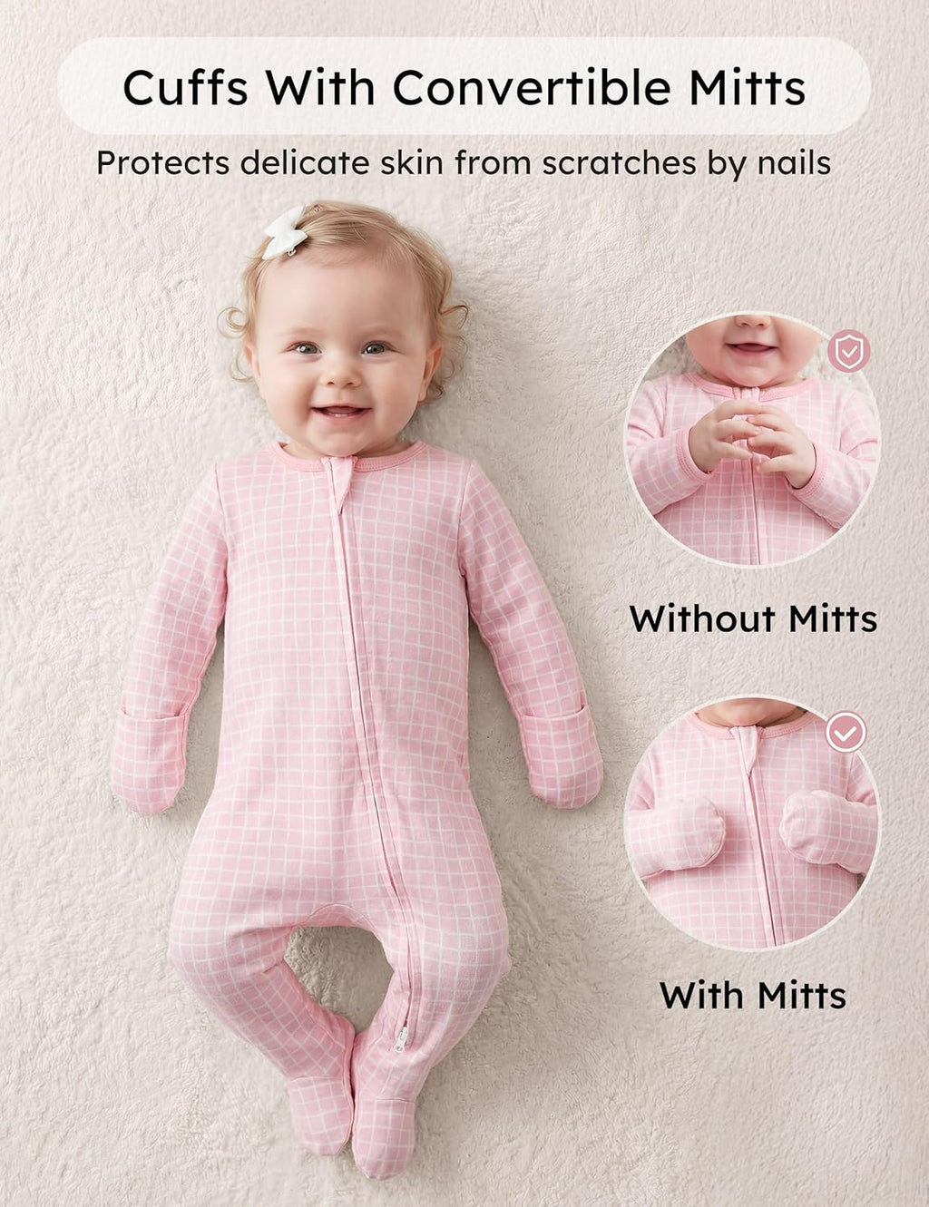 Yoofoss Baby Pajamas - 100% Organic Cotton Sleepers for Newborns | 3-Pack Footed PJs for Boys & Girls