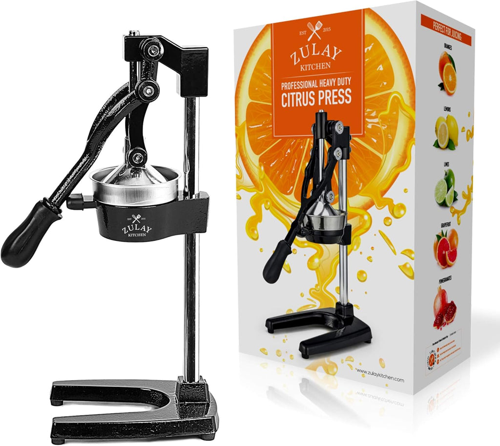 Zulay Kitchen Extra Tall Citrus Press - Manual Juicer for Orange Juice | Fits Tumblers & Tall Glasses
