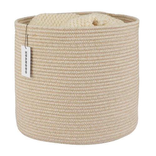 XUANGUO Cotton Rope Basket For Girls Boys Kids 16”X14” Baby Laundry Basket Nursery Bin Round Woven Baskets Organizer For Storage Toys Blankets Shoes Clothes oatmeal