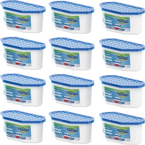 Ksend Moisture Absorbers - 12 Pack Compact Dehumidifier | Efficient Odor Eliminator, Fragrance-Free, 6.4oz