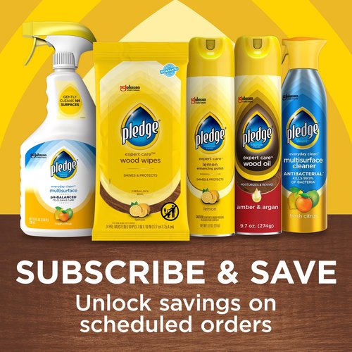 Pledge Enhancing Polish, Furniture & Wood Spray, Lemon Scent, 9.7oz (Pack of 3)