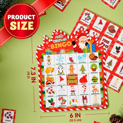JOYIN Christmas Bingo Cards - 30 Players Holiday Game for Kids & Family Fun | Winter Party Activity