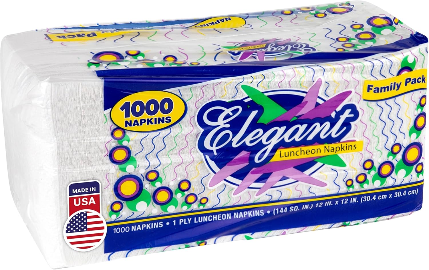Stock Your Home 12-Inch Disposable Napkins - USA-Made 1-Ply White Dinner Napkins | 1000 Count for Parties & Daily Use