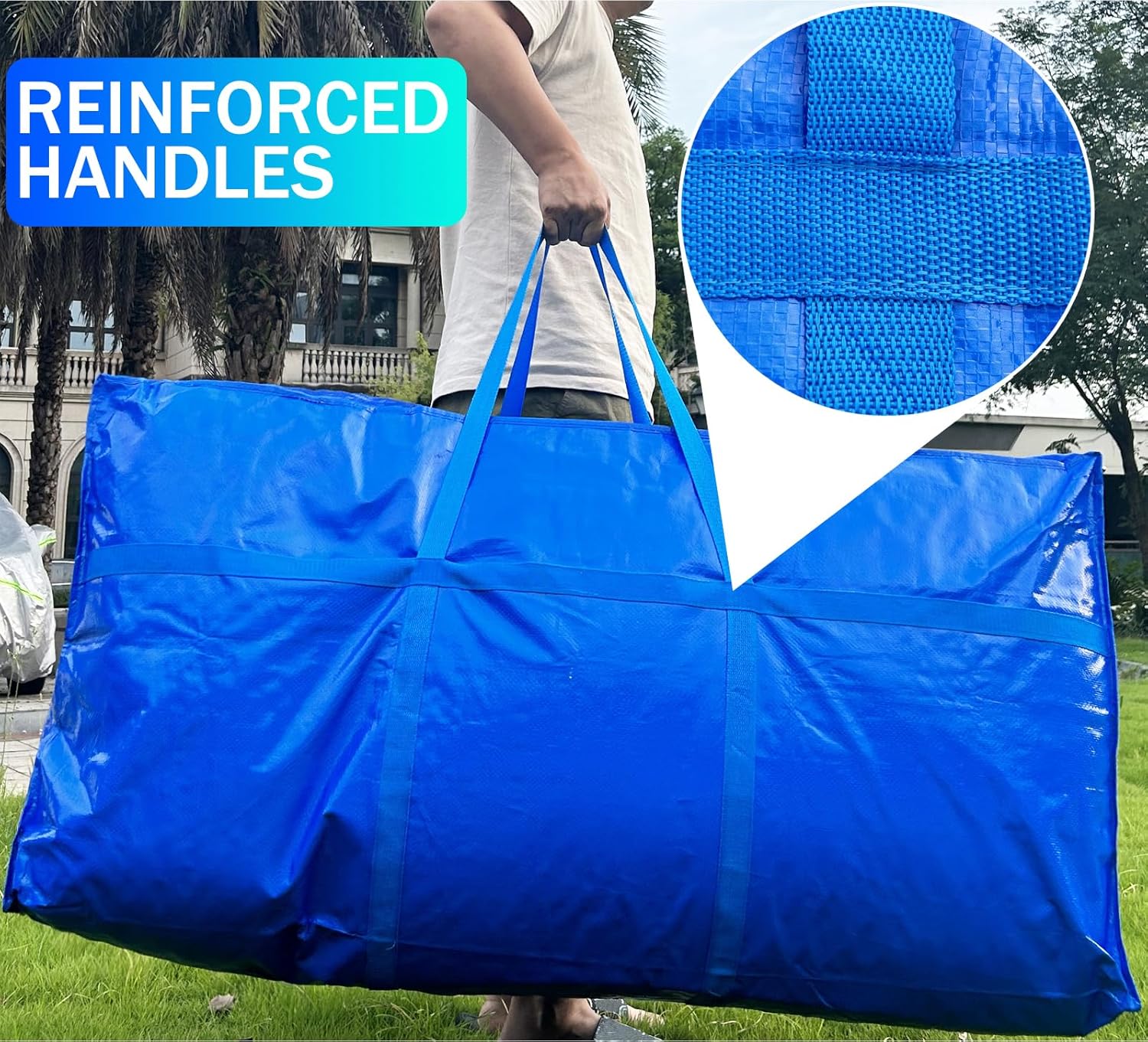Skiennix 66 Gallon Extra Large Storage Bags - Heavy Duty Waterproof Duffle Bag with Zipper & Strong Handles for Travel