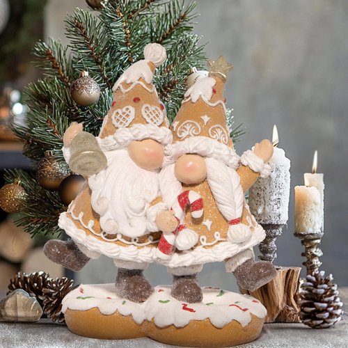 Hodao Gingerbread Man Gnome Decorations - Handmade Swedish Tomte Figurines for Home Decor, Winter New Year Gifts (1pcs Brown)