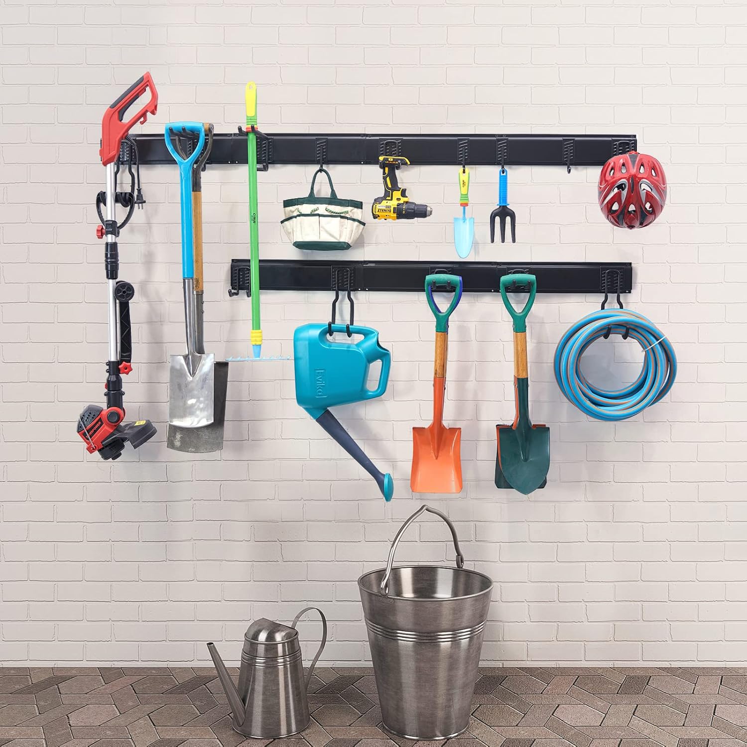 Ultrawall Garage Storage Organizer - Heavy-Duty Wall Mount Tool Rack with 15 Hooks | 22 Pcs