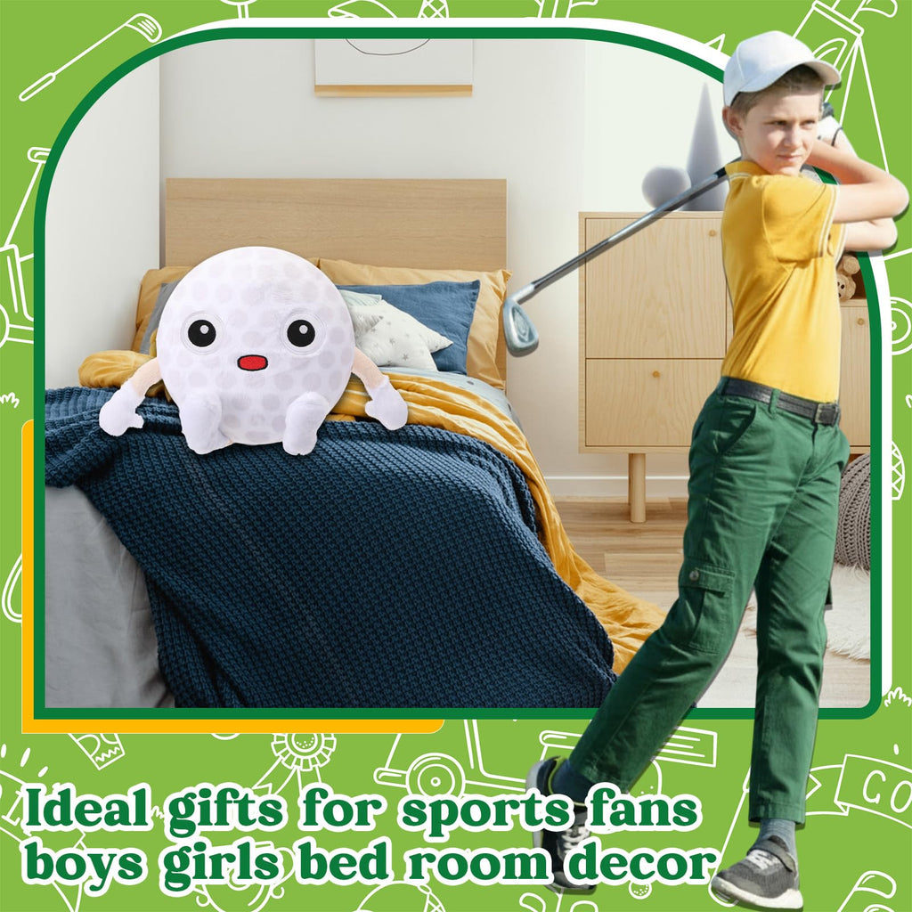 Soulchen Golf Pillow Plush Stuffed Animal Funny Plushies Toy Gift for Kids, 11 Inch Cute Soft Golf Throw Pillows with Arms Legs for Sports Fans Boys Girls Bed Room Decor Birthday Favors