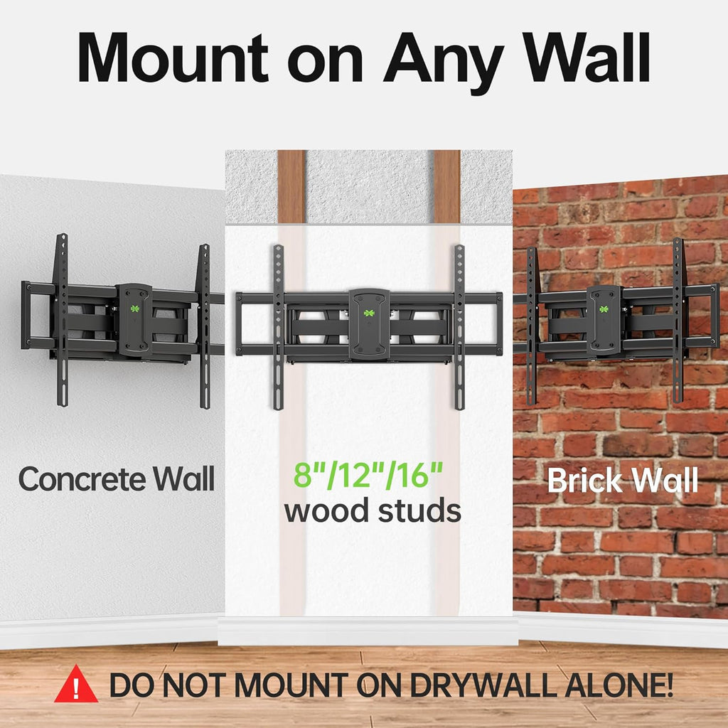 USX MOUNT Full Motion TV Wall Mount - Fits 42-84 Inch TVs, Holds Up to 120lbs, Max VESA 600x400mm, Dual Articulating Arms