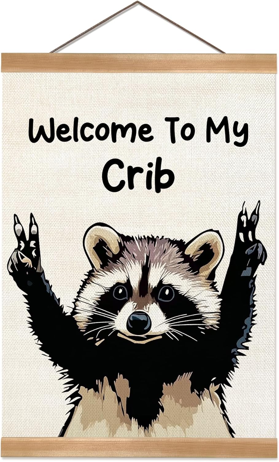 ZTGDA Raccoon Wall Art - Funny Canvas Poster for Man Cave, Nursery, or Dorm Room Decor | Durable Design