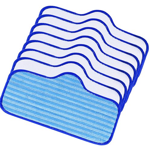 KEEPOW Steam Mop Pads Compatible with ScrubWiz Steam Mop Cleaner with Detachable Handheld Steamer, Reusable Replacement Accessories Steamer Mop Pads for Cleaning Floors and Carpets 8 Pack