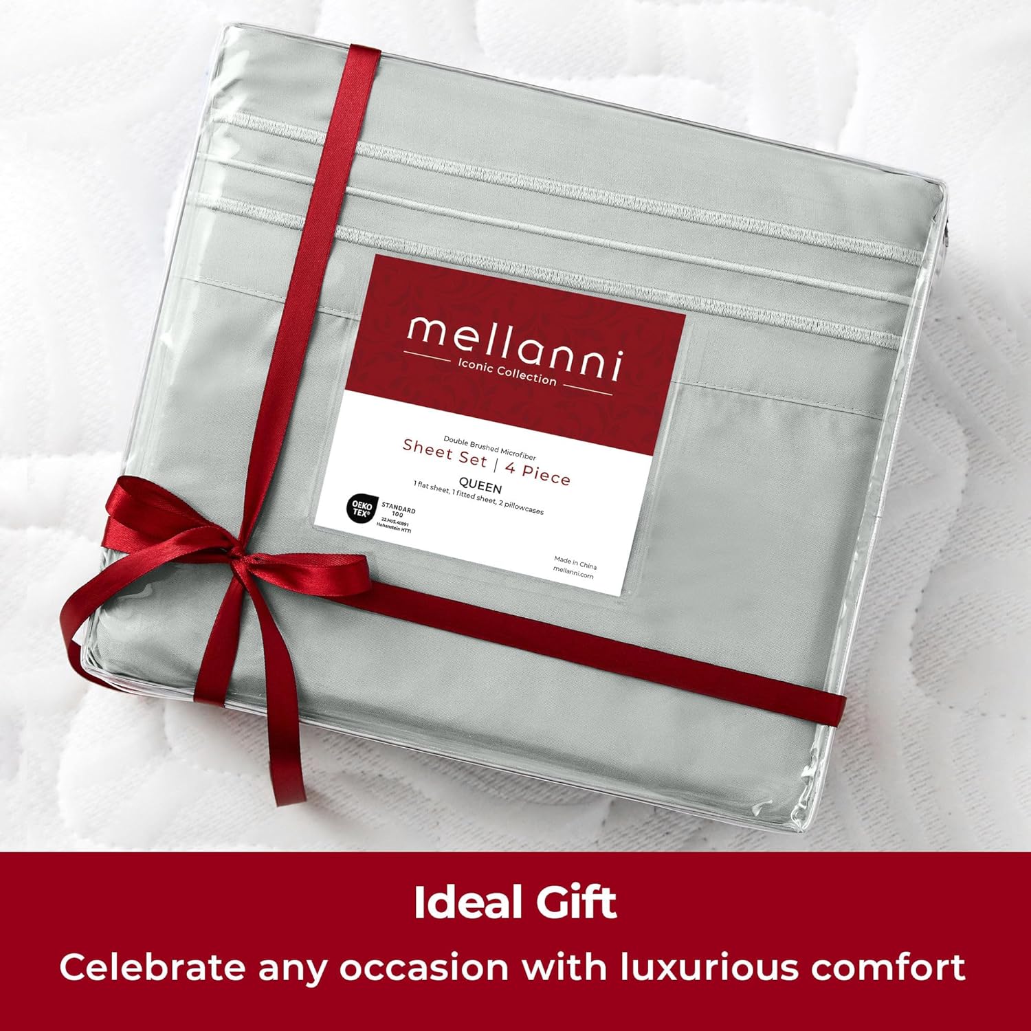 Mellanni Extra Deep California King Sheets - Hotel Luxury, Ultra Soft & Cooling Bedding | Spa Mint, 4 PC Set