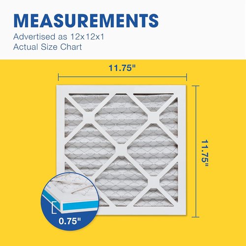Aerostar MERV 8 Air Filter - 12x12x1 HVAC Filter Captures Dust, Lint & Pollen | 4 Count, Made in USA