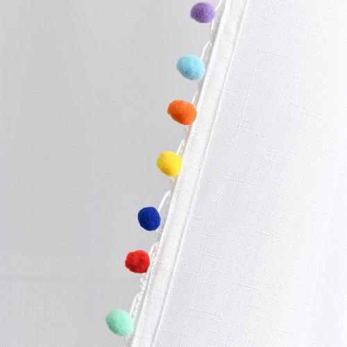 Lush Decor Pom Pom Shower Curtain, Rainbow, 72" X 72"