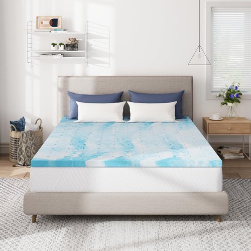 CH Charme Mattress Topper - 2 Inch Gel Infused Memory Foam for Back Pain Relief | Twin Size, Cooling Pad, CertiPUR-US Certified