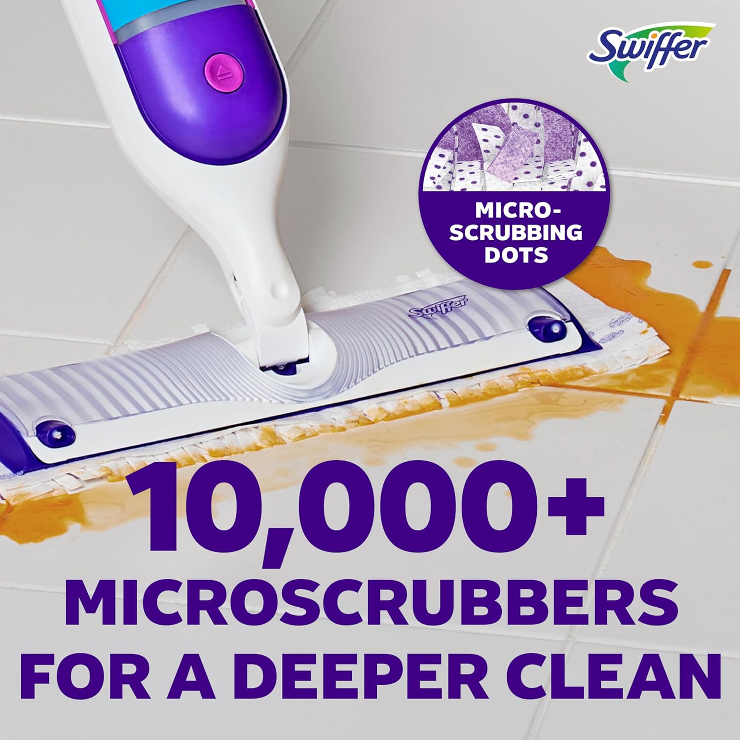 Swiffer PowerMop Multi-Surface Mop Kit - Effortless Floor Cleaning with Fresh Scent | Includes PowerMop, 2 Pads & Solution