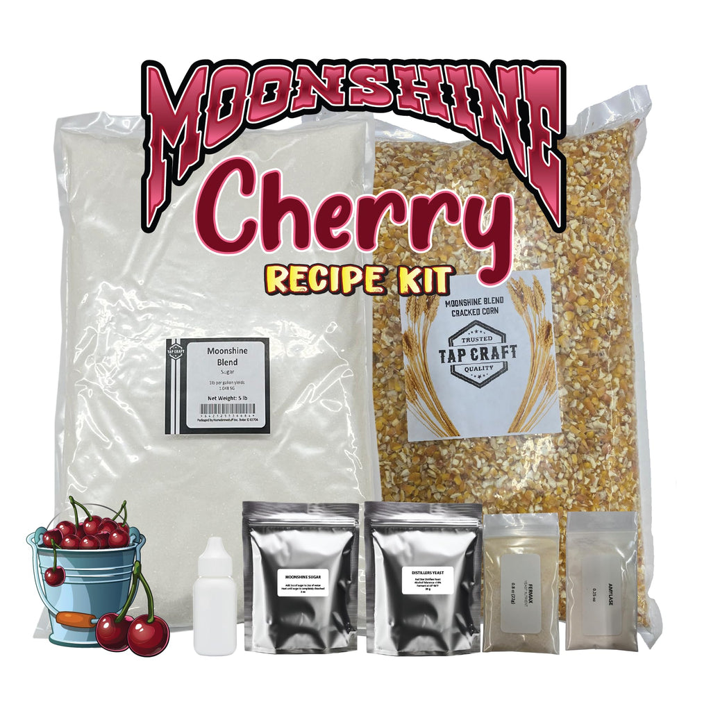 Tapcraft – Complete Cherry Moonshine Mash Recipe Kit – DIY Cherry Moonshine Making at Home – Perfect Gifts for Him & Her – Make Your Own Moonshine – Homemade Alcohol Kit