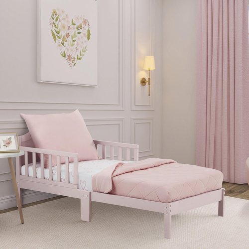 Evolur I Heart You 3 Piece Toddler Bedding Set, Super Soft and Breathable Toddler Bedding, Machine Washable, Includes Fitted Sheet, Comforter and Pillow Case
