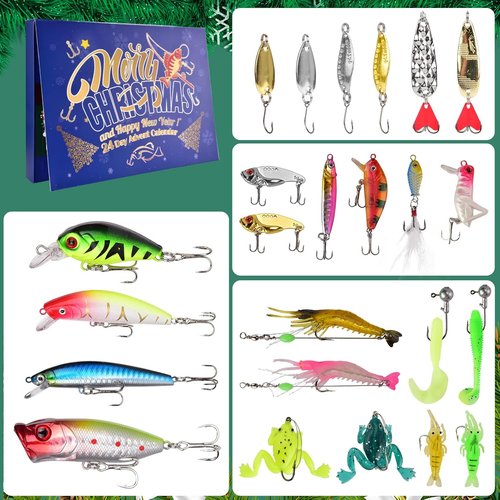 Fishing Advent Calendar 2025 | 24-Day Countdown Tackle Set for Men, Grandpas & Boys - Perfect Xmas Gift