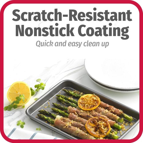 GoodCook Nonstick Steel Mini Baking Sheets Set - 9" x 6" with Racks | Gray Color