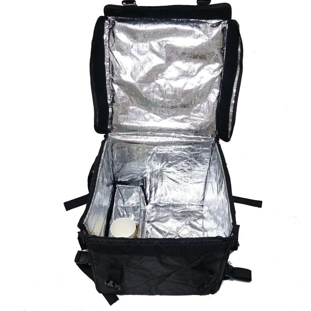 Packir PK-64B: Big Pizza/Food Delivery Bag for Motorcycle or Bicycle, 16"x16"x16", with Metal Rack for Motorcycle Use