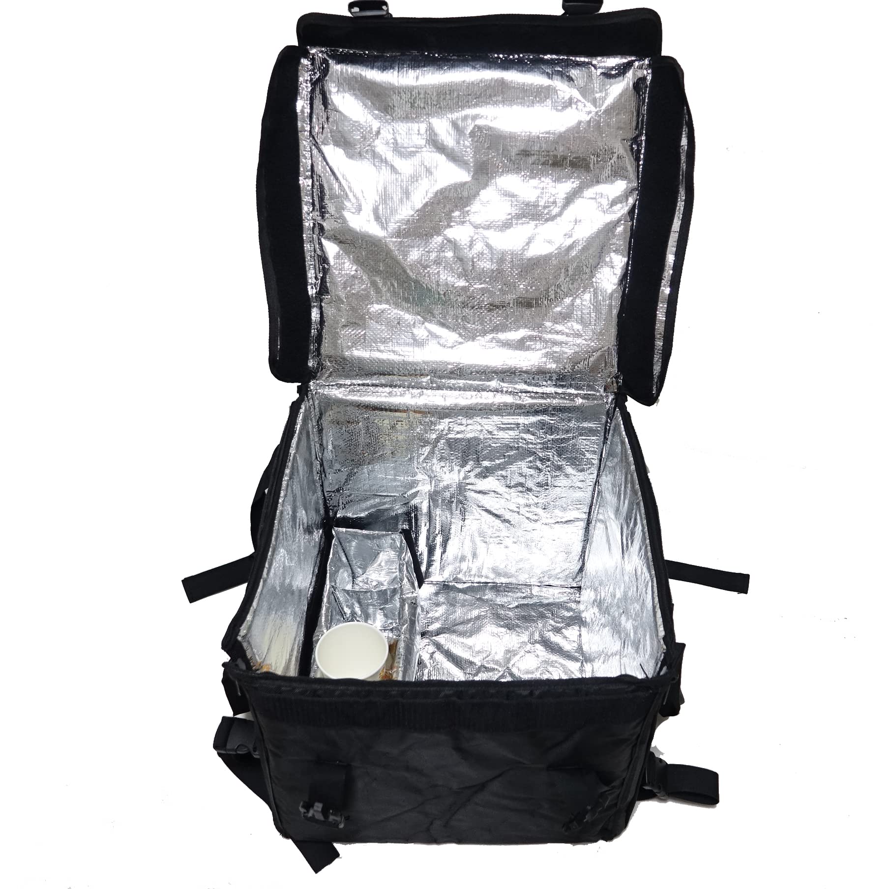 Packir PK-64B: Big Pizza/Food Delivery Bag for Motorcycle or Bicycle, 16"x16"x16", with Metal Rack for Motorcycle Use