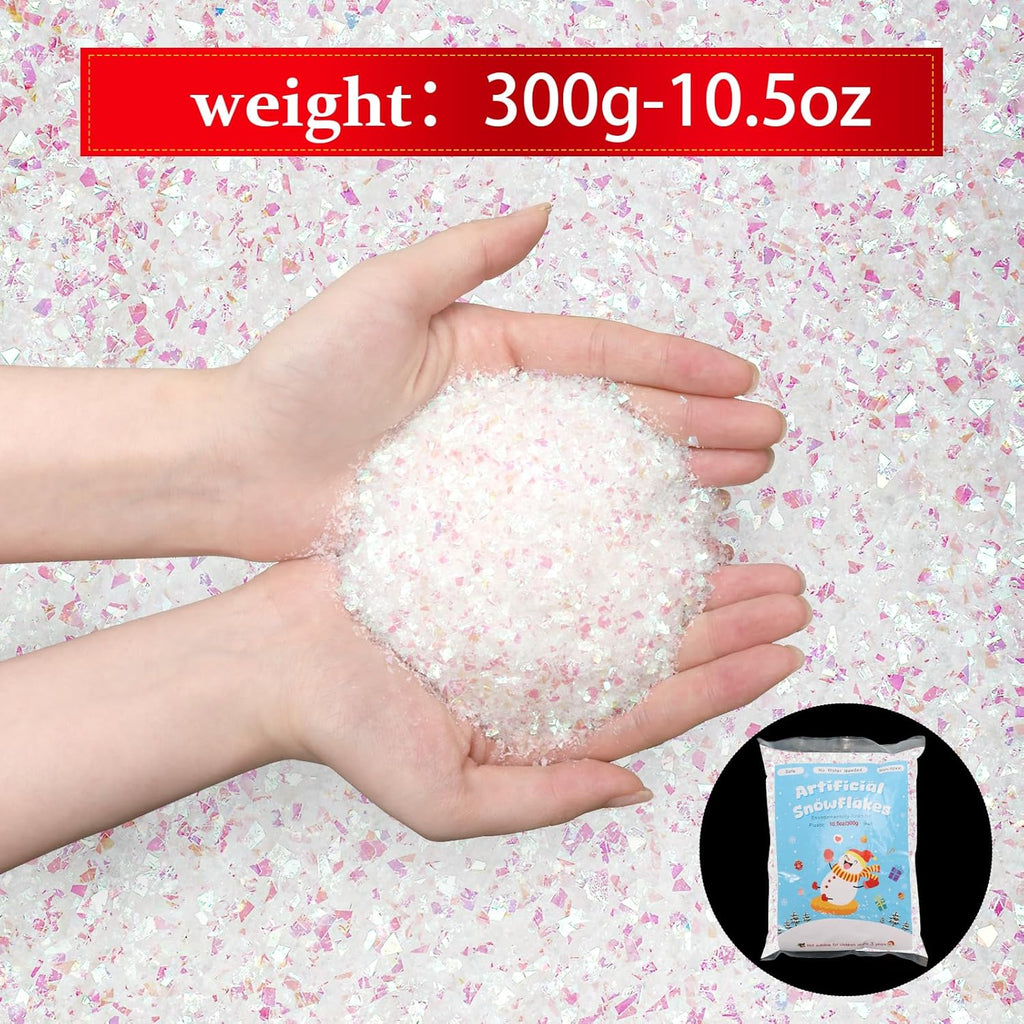 Regine Switzerland Christmas Artificial Flake Snow - Sparkling Fake Snow Powder for Holiday Crafts | 10.5oz
