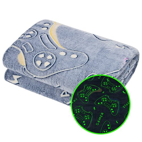 Glow in The Dark Blanket Game Controller Throw Blanket, Gamer Gifts Toys for Kids Boyfriend, Boys Teen Soft Cozy Gaming Blanket Gamer Gifts Game Decor Blankets for Home Bedroom 50"x60"