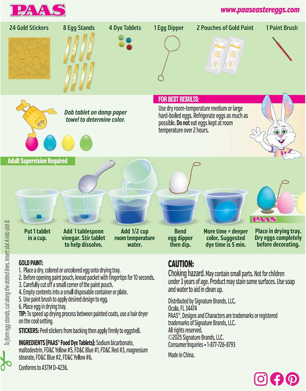 PAAS Golden Shimmer Easter Egg Decorating Kit - Gold Decorating Set with Paint & Stickers