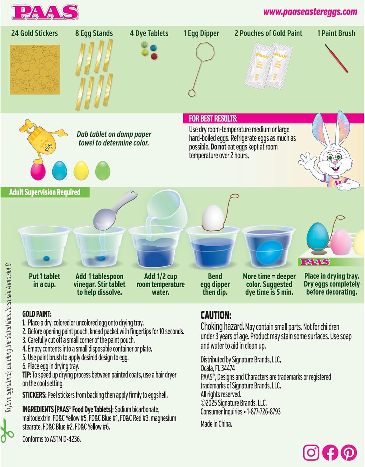 PAAS Golden Shimmer Easter Egg Decorating Kit - Gold Decorating Set with Paint & Stickers