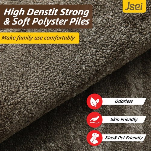 JSEI Dirt Trapper Door Mat - Non-Slip Washable Entryway Mat | 24"x36" Absorbent Low Profile for Dogs - Brown