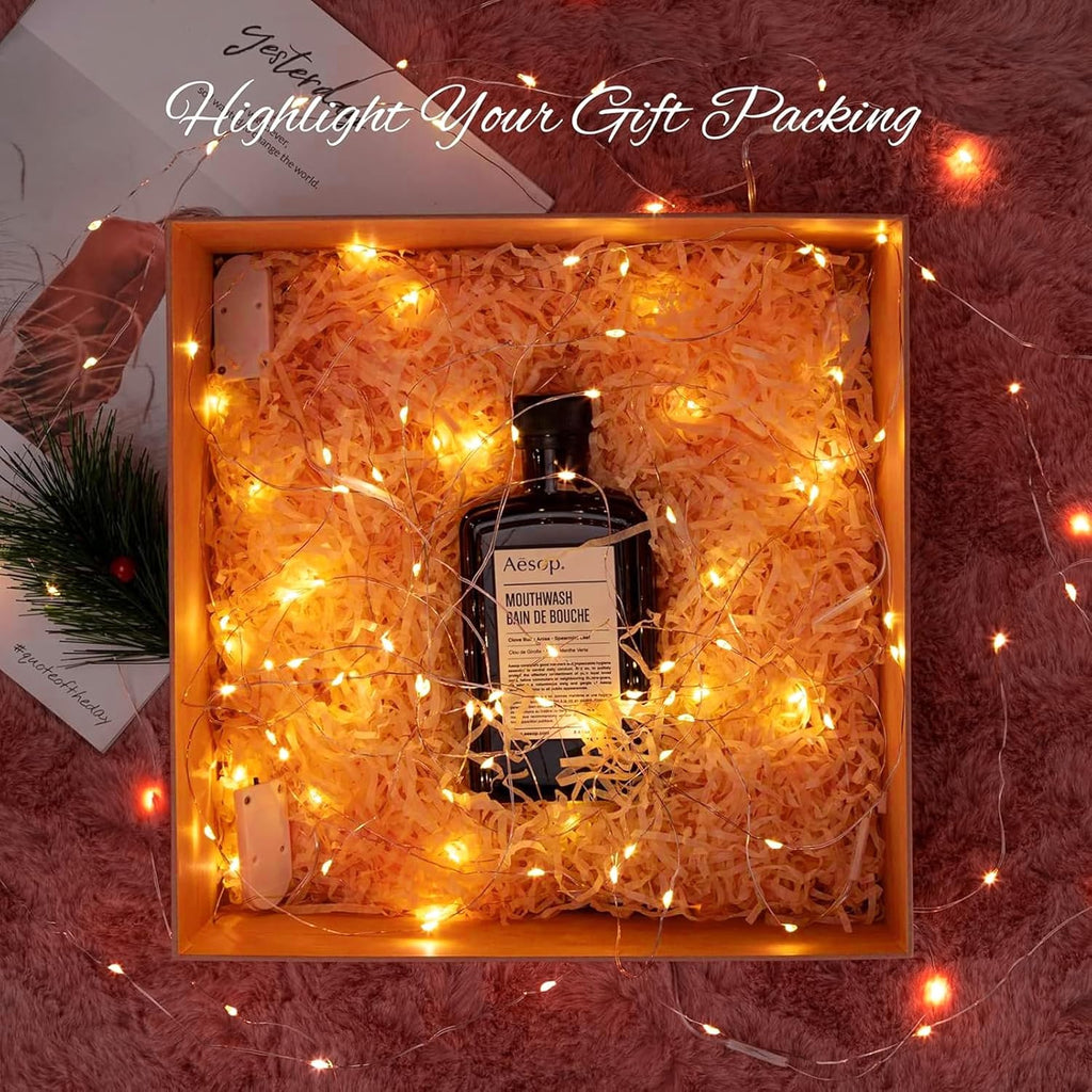 Skiennix 12 Pack Orange Fairy Lights - Battery Operated 7ft Waterproof Copper Wire for Weddings & Parties