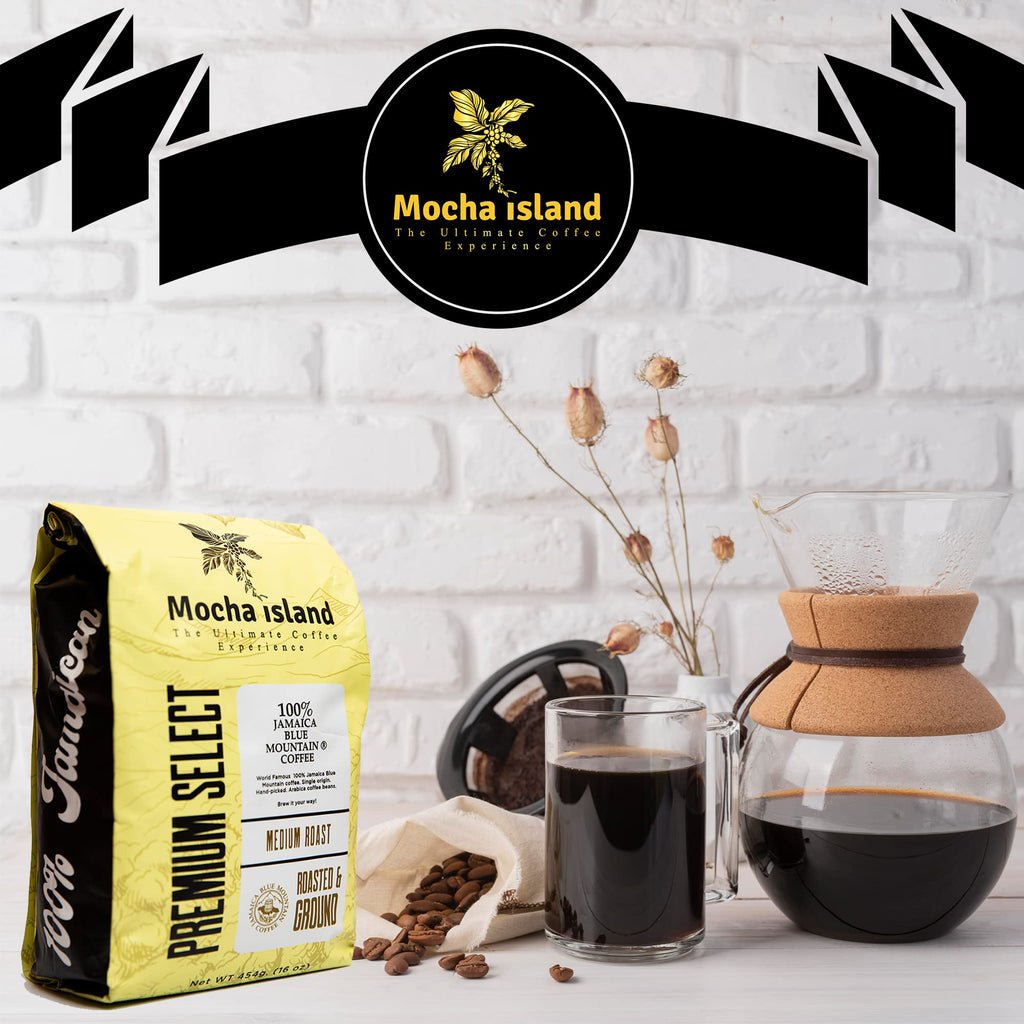 Mocha Island Blue Mountain Coffee (Blue Mountain Coffee Ground, 1lb)