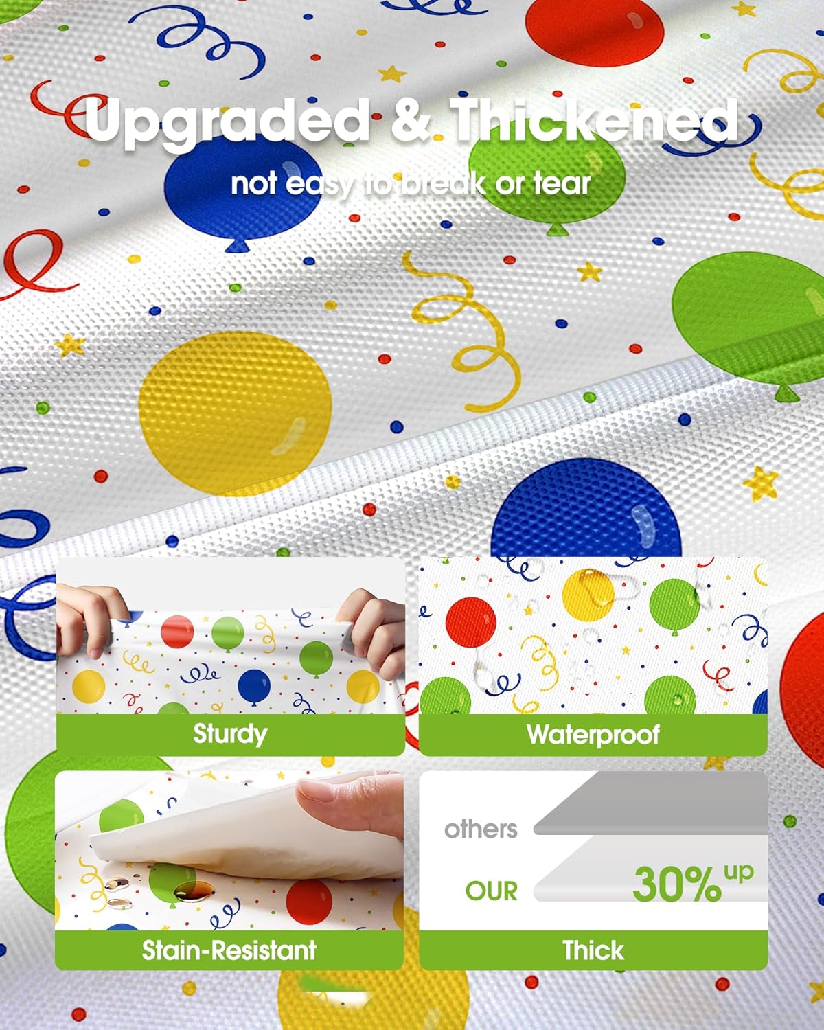Pureegg Disposable Plastic Tablecloths - 10 Pack, 54 x 108 Inch, Sturdy & Leakproof for Parties | Rainbow Colors
