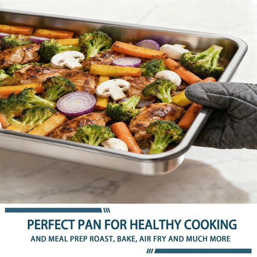 Bastwe 12 Pack Half Size Baking Sheet Pan Set, Aluminum Commercial Quality Cookie Sheet for Baking or Roasting, Large Thick Baking Tray Prevents Warping, 13" × 18" Cookie Tray Pan