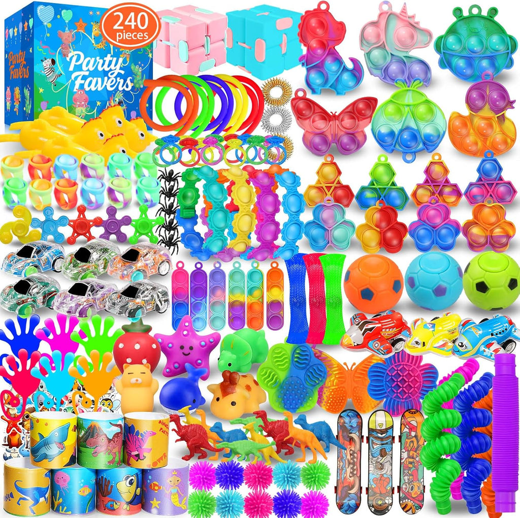 Skiennix Fidget Toys - 240 Pack Stress Relief Sensory Toys for Kids & Adults | Ideal for Parties & Gifts