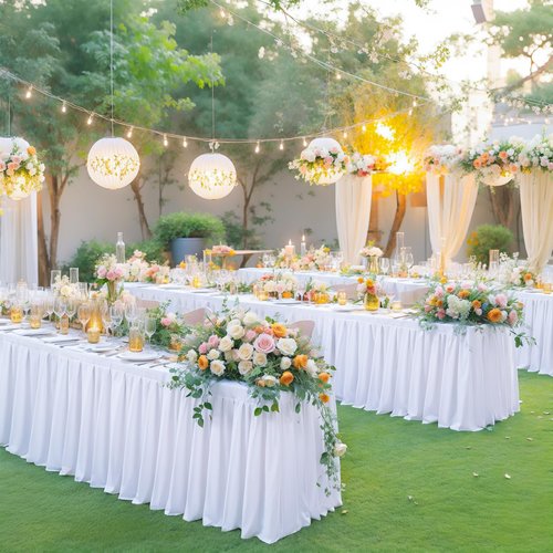 4 Pack White Rectangle Tablecloth 6 FT Stretch Spandex Fitted Table Cloth for 6 Foot Rectangle Tables Banquet Tablecloths Wrinkle Free Table Cover Stitch Ruffle Table Skirt for Party Wedding Birthday