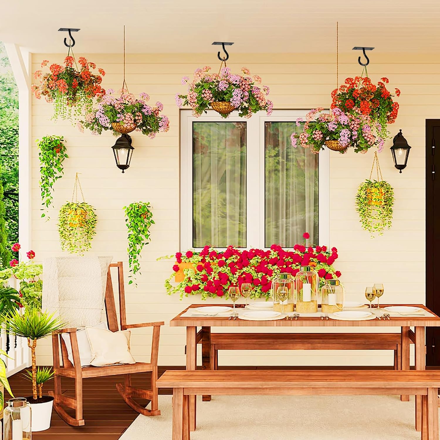 Skiennix Ceiling Hooks - 2.5-Inch Plant Hangers for Indoor/Outdoor Pots | Durable Wall Hooks for Decor