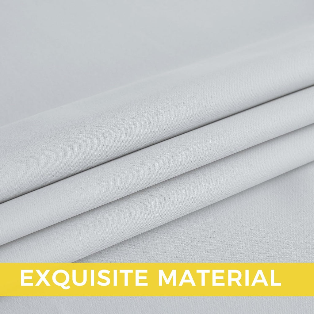 NICETOWN Room Darkening Curtains - Elegant Greyish White Drapery Panels, 52"W x 84"L