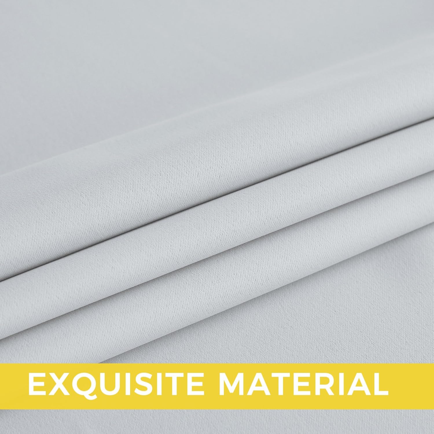 NICETOWN Room Darkening Curtains - Elegant Greyish White Drapery Panels, 52"W x 84"L