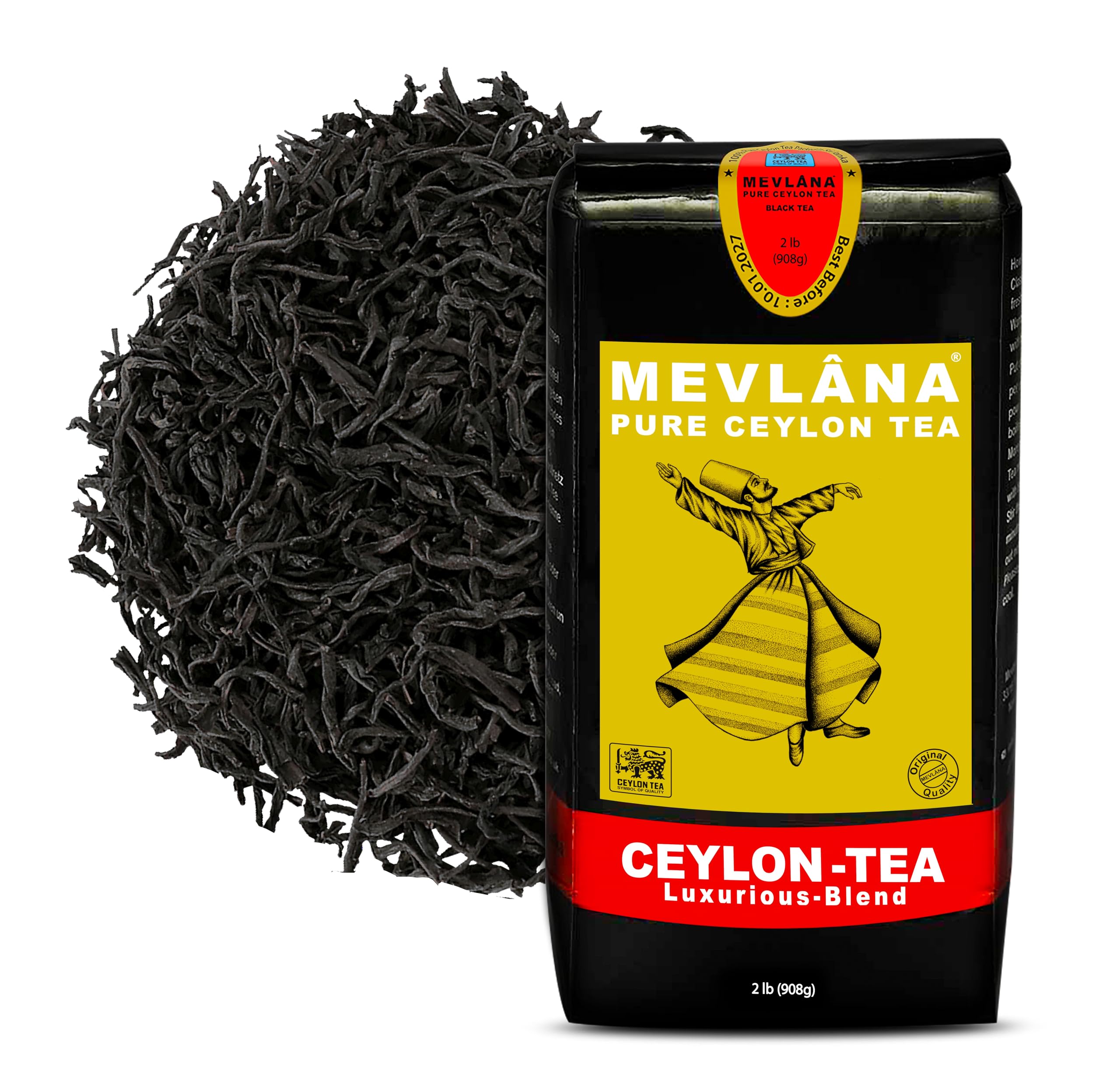 Mevlâna Pure Ceylon Bergamot Black Tea, Light Earl Grey, 2 lb