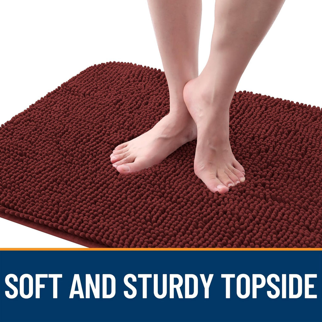 OLANLY Dog Door Mat - Absorbent Non-Slip Washable Doormat for Muddy Paws | 70x46, Quick Dry Chenille, Caramel Russet