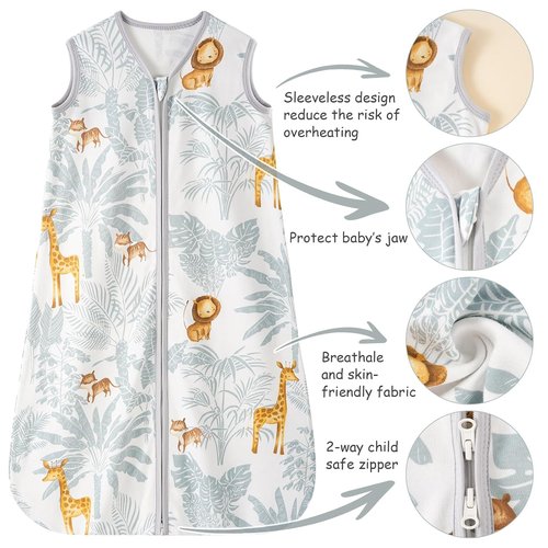 Looxii Baby Sleep Sack - 0.5 TOG 100% Cotton Wearable Blanket | 3-Pack for Newborns & Infants, 12-18 Months