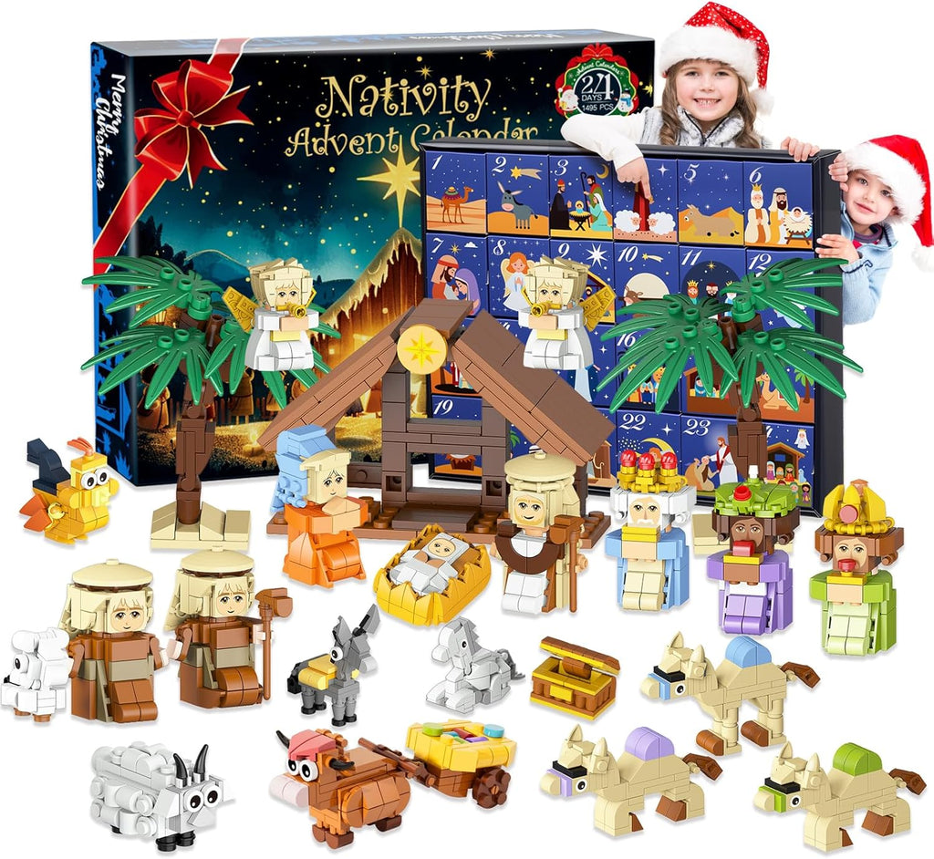 Nativity Advent Calendar 2025 - 24 Days Building Blocks Set for Kids & Adults | Christmas Countdown Gift