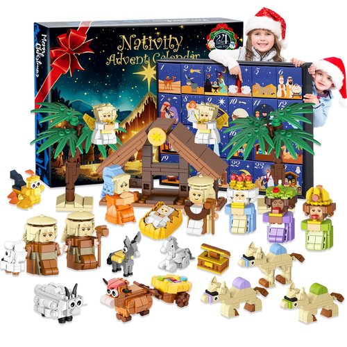 Nativity Advent Calendar 2025 Kids - 24 Days Building Blocks Kits Christmas Gifts Countdown Calendar Set, Christmas Building Toys Gift Sets for Boys, Girls, Teens & Adults Ages 6+