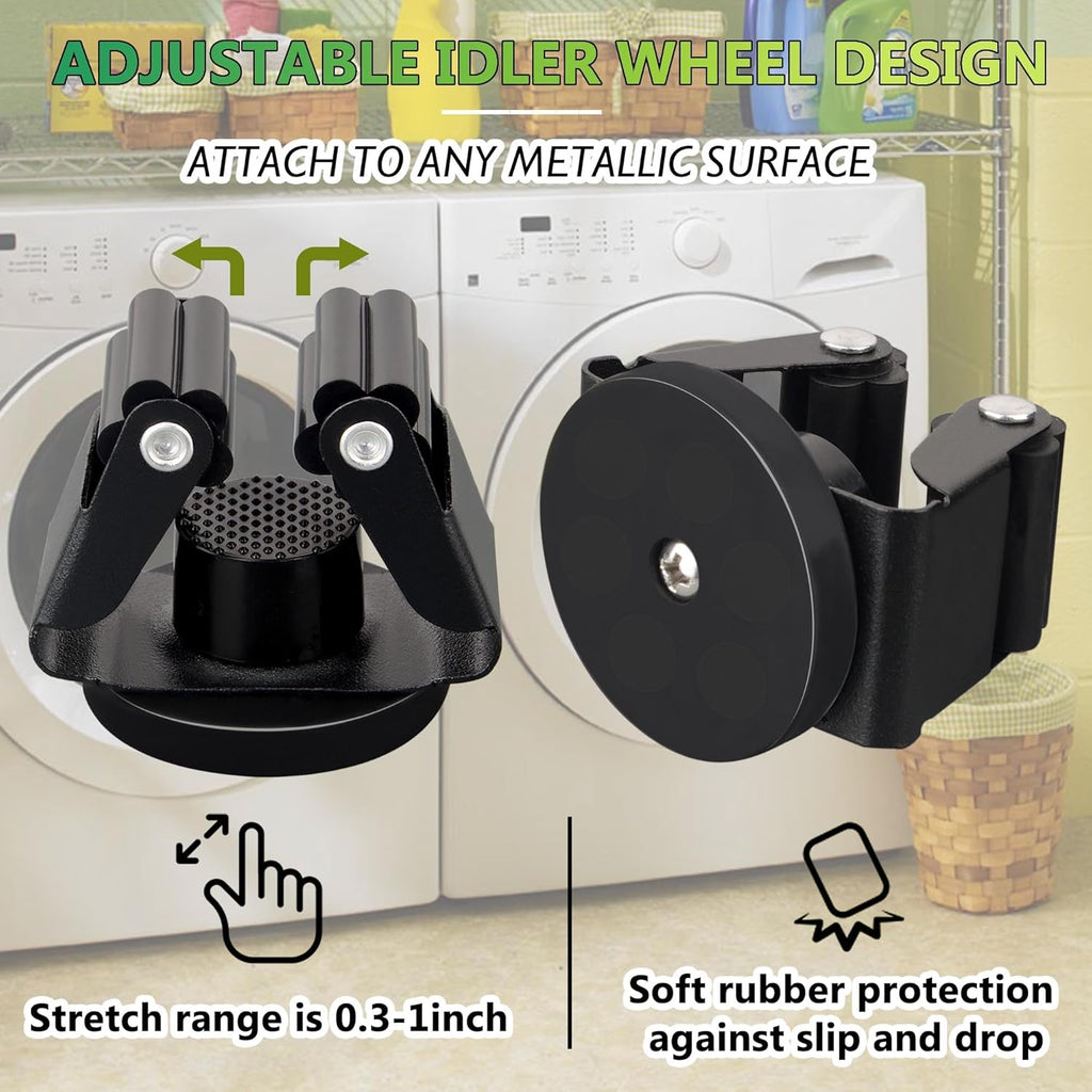 ULIBERMAGNET Magnetic Mop Broom Holder - Heavy-Duty Wall-Mounted Storage Rack | 8 Pack in Black