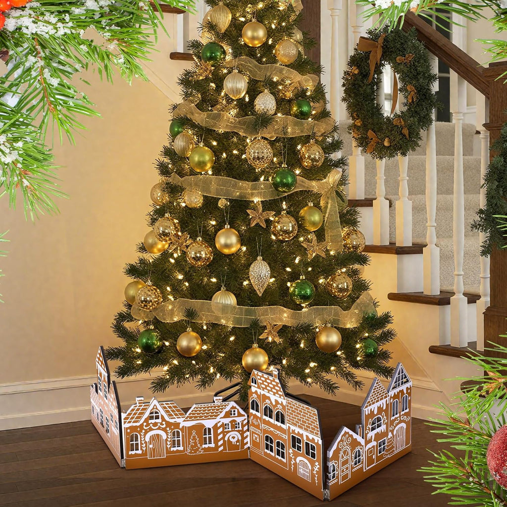 Thyle Wooden Christmas Houses Set - Rustic Gingerbread House Decor for Tabletop & Shelf | Xmas Village Centerpiece