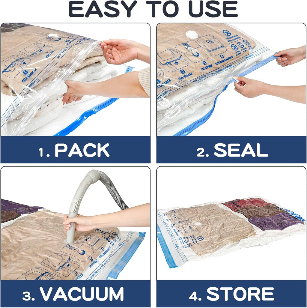XXL Jumbo Vacuum Storage Bags - 47''X35'' Extra Large Space Bags for Bedding & Comforters (4-Pack)